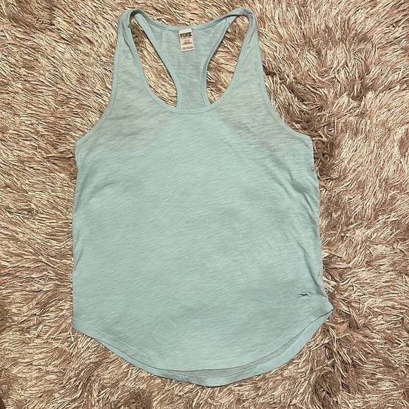 Pink‎ Victoria’s Secret Blue Tank Top sz Large - Picture 1 of 8